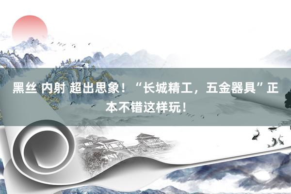 黑丝 内射 超出思象！“长城精工，五金器具”正本不错这样玩！