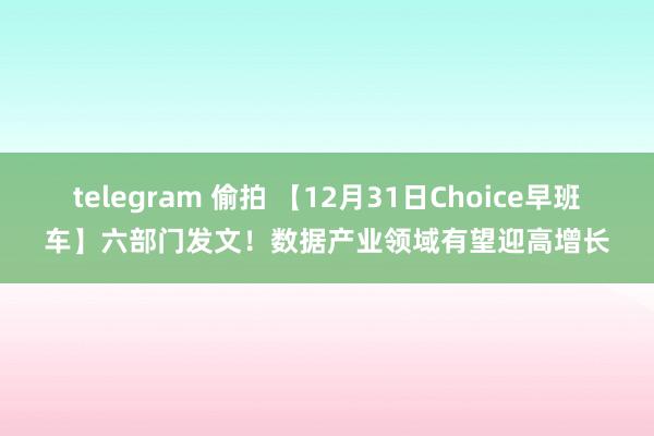 telegram 偷拍 【12月31日Choice早班车】六部门发文！数据产业领域有望迎高增长