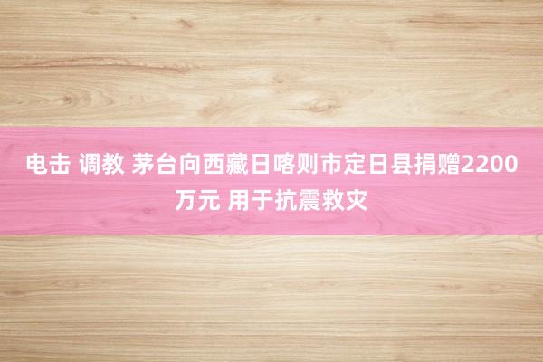 电击 调教 茅台向西藏日喀则市定日县捐赠2200万元 用于抗震救灾
