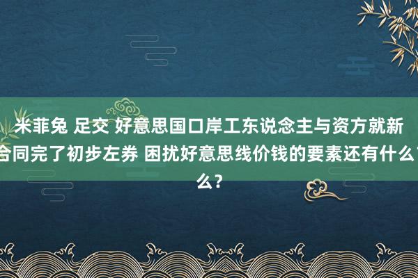 米菲兔 足交 好意思国口岸工东说念主与资方就新合同完了初步左券 困扰好意思线价钱的要素还有什么？