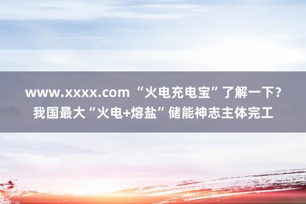 www.xxxx.com “火电充电宝”了解一下？我国最大“火电+熔盐”储能神志主体完工