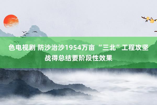 色电视剧 防沙治沙1954万亩 “三北”工程攻坚战得总结要阶段性效果