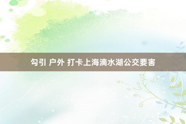 勾引 户外 打卡上海滴水湖公交要害