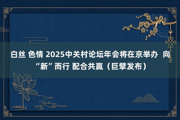 白丝 色情 2025中关村论坛年会将在京举办  向“新”而行 配合共赢（巨擘发布）