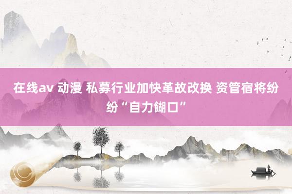 在线av 动漫 私募行业加快革故改换 资管宿将纷纷“自力餬口”