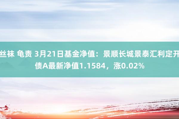 丝袜 龟责 3月21日基金净值：景顺长城景泰汇利定开债A最新净值1.1584，涨0.02%