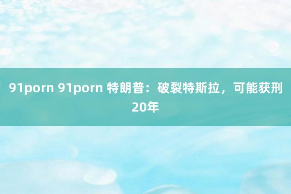 91porn 91porn 特朗普：破裂特斯拉，可能获刑20年