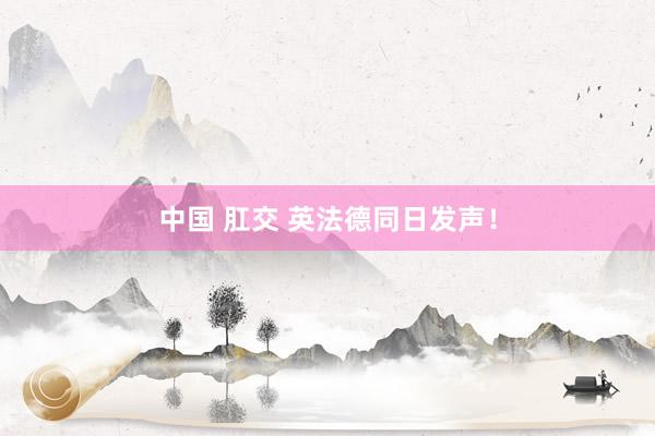 中国 肛交 英法德同日发声！