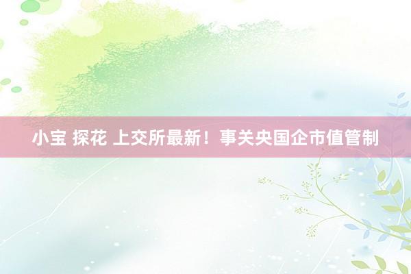 小宝 探花 上交所最新！事关央国企市值管制