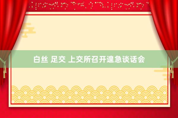白丝 足交 上交所召开遑急谈话会