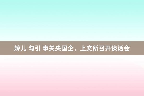 婷儿 勾引 事关央国企，上交所召开谈话会