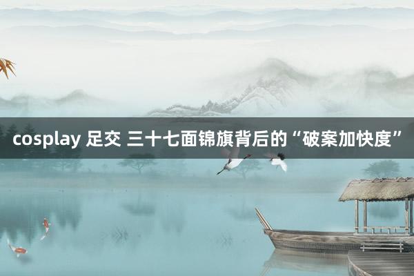 cosplay 足交 三十七面锦旗背后的“破案加快度”