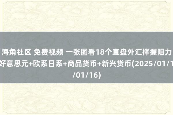海角社区 免费视频 一张图看18个直盘外汇撑握阻力：好意思元+欧系日系+商品货币+新兴货币(2025/01/16)