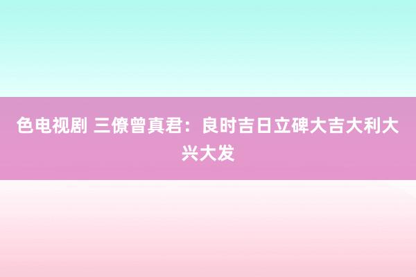 色电视剧 三僚曾真君：良时吉日立碑大吉大利大兴大发